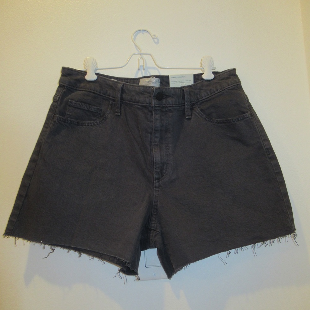 black denim shorts